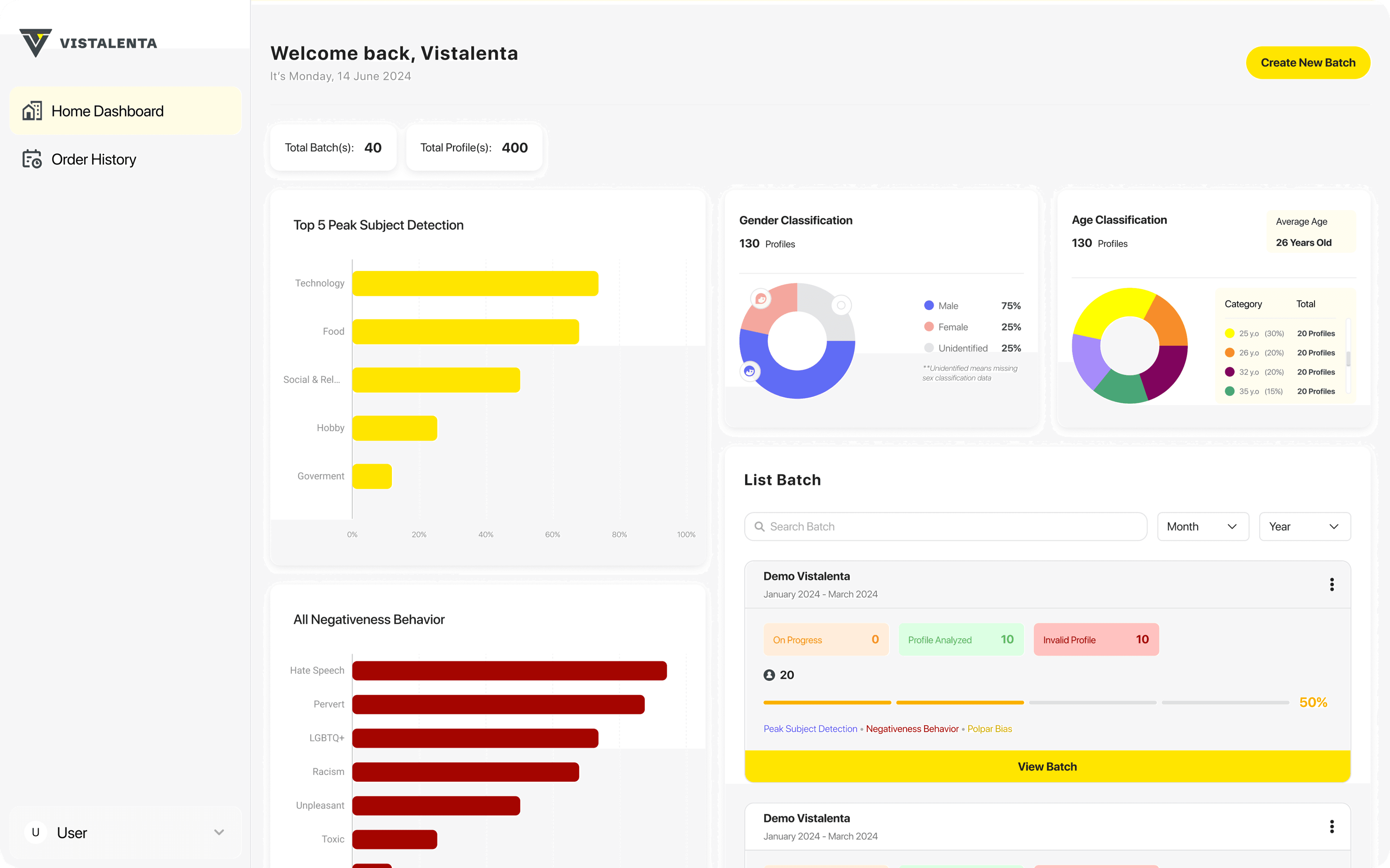 Vistalenta Dashboard